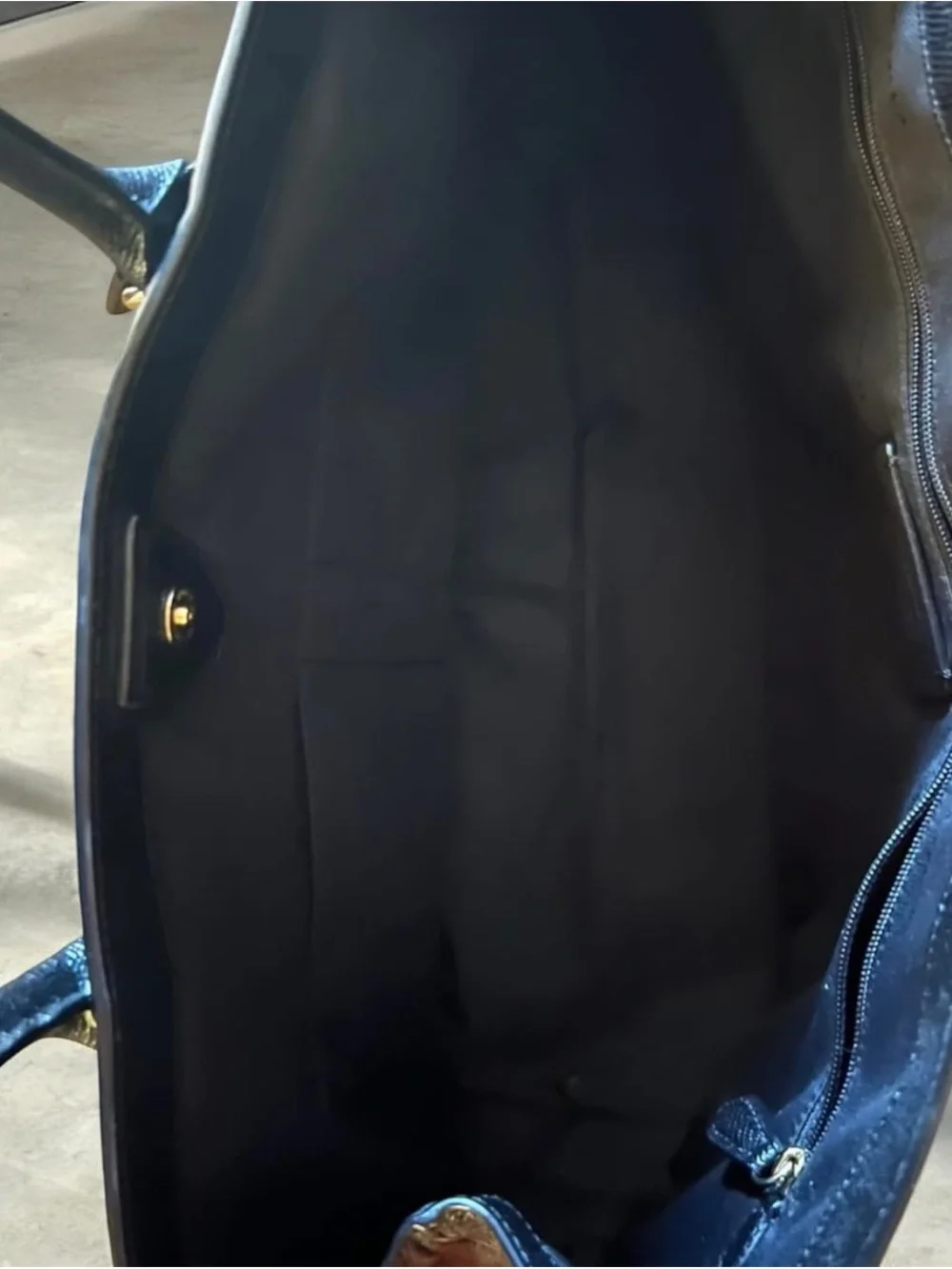 Coach Black Leather Tote with Gold Heart Charm